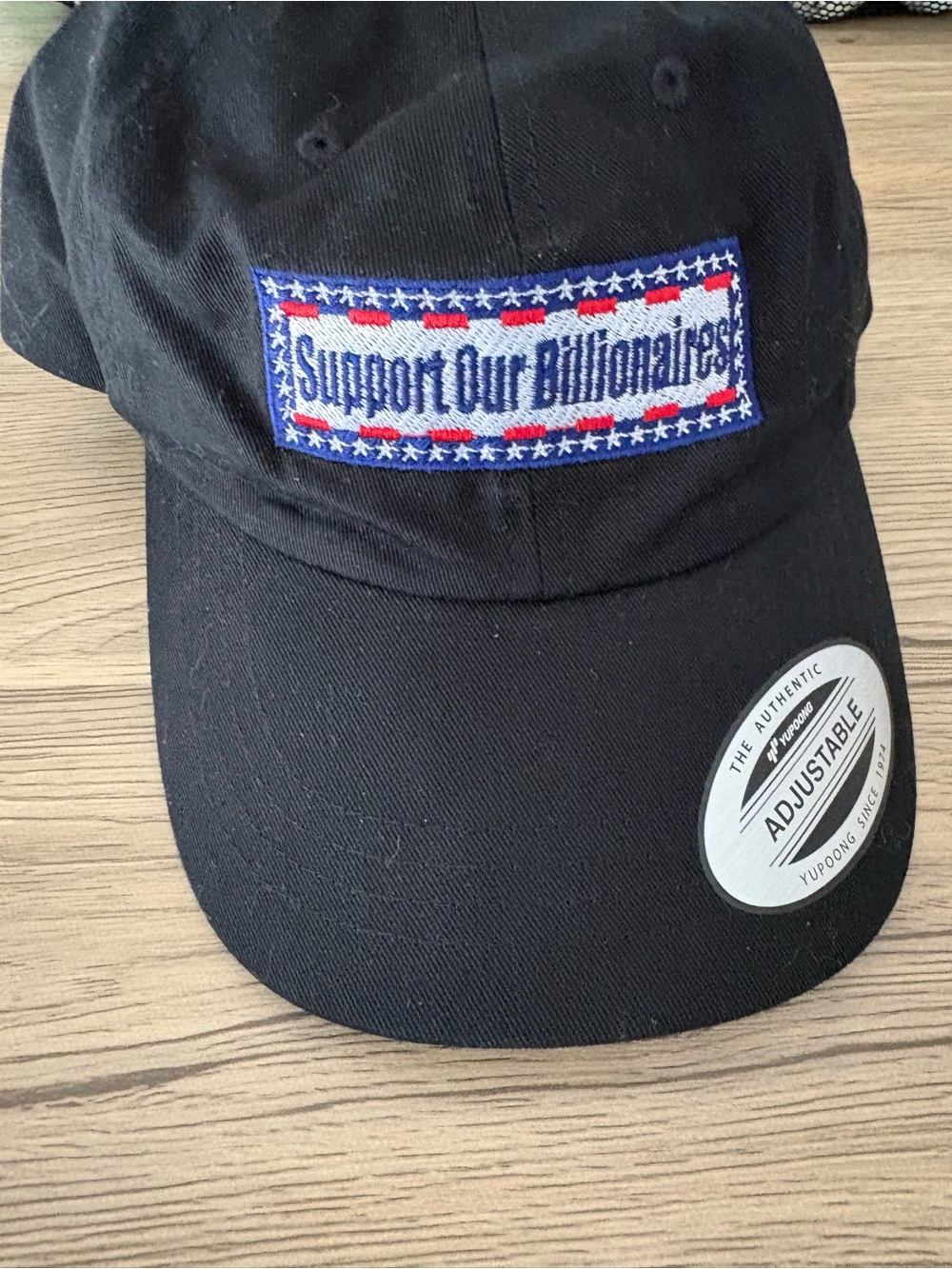 Support Our Billionaires Black Patch Cap Yupoong Cap Adjustable